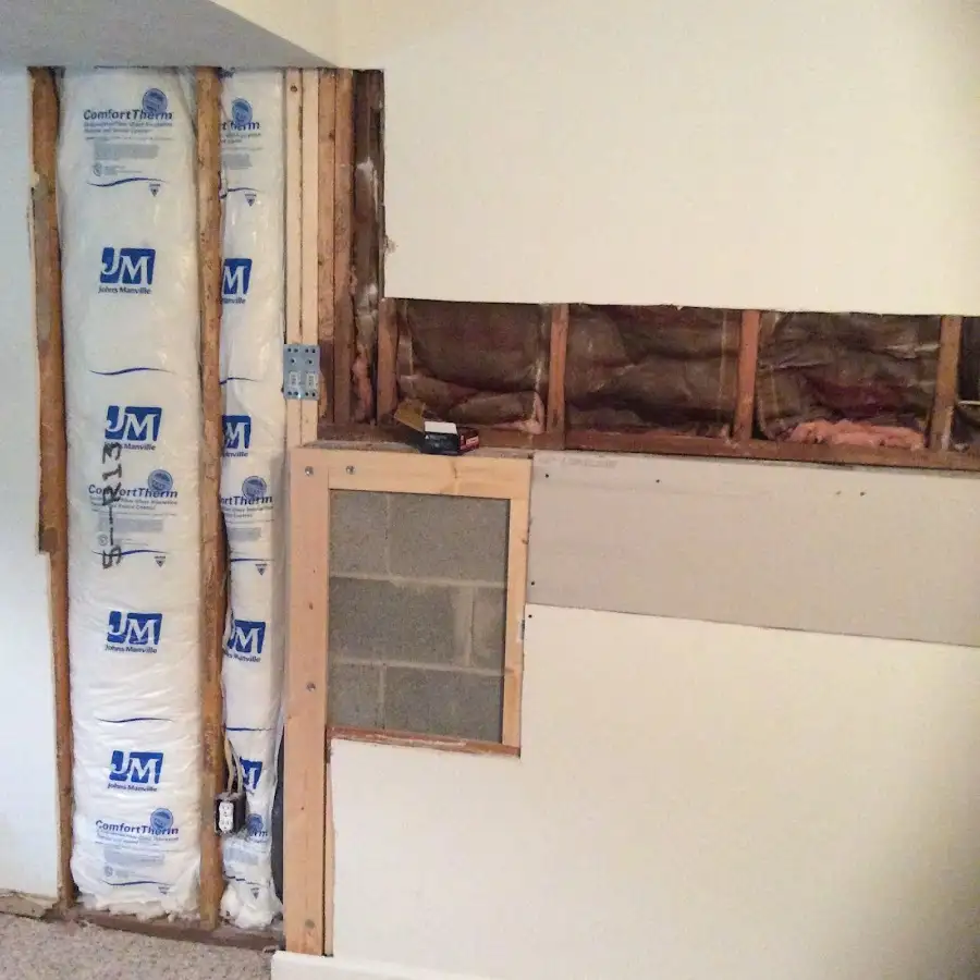 Wall insulation replacement during Contents Cleaning & Restoration in Concord